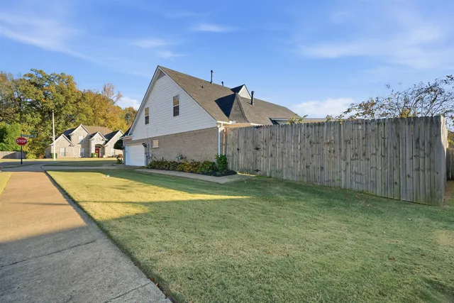 a view of a backyard