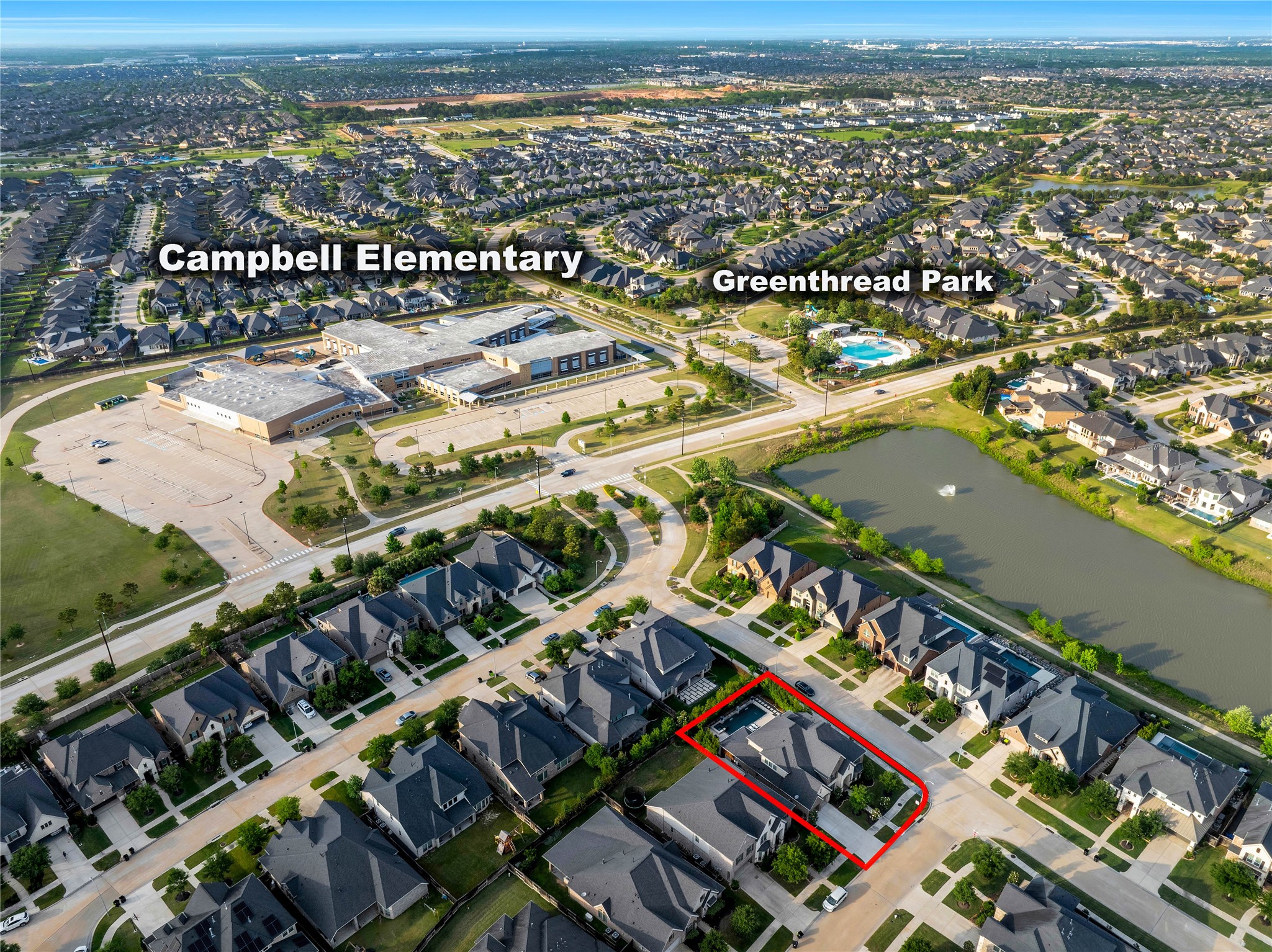 28602 Mountain Timber Court Fulshear, TX 77441 - Photo 6 of 47 Zoned to highly acclaimed Katy ISD, youll find Campbell Elemenatry right across the street! Amd talk about a GREAT location, You are also just steps from one of the 4 neighborhood pools - Greenthread Waterpark!