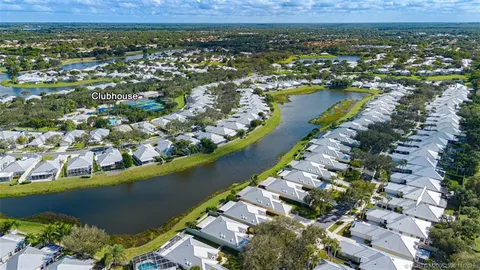 a view of lake with a yard