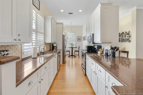 a kitchen with lots of counter top space