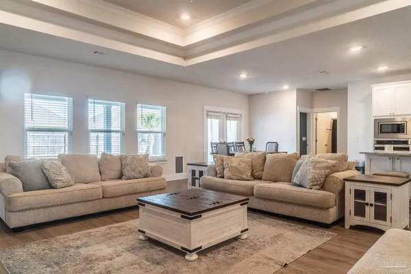 a living room with furniture and a couch
