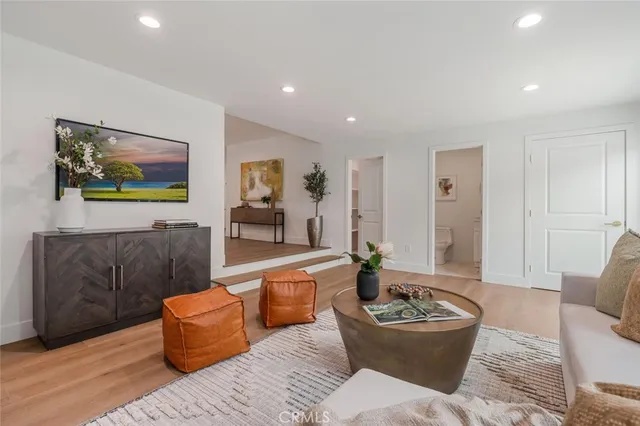 a living room with furniture and a couch
