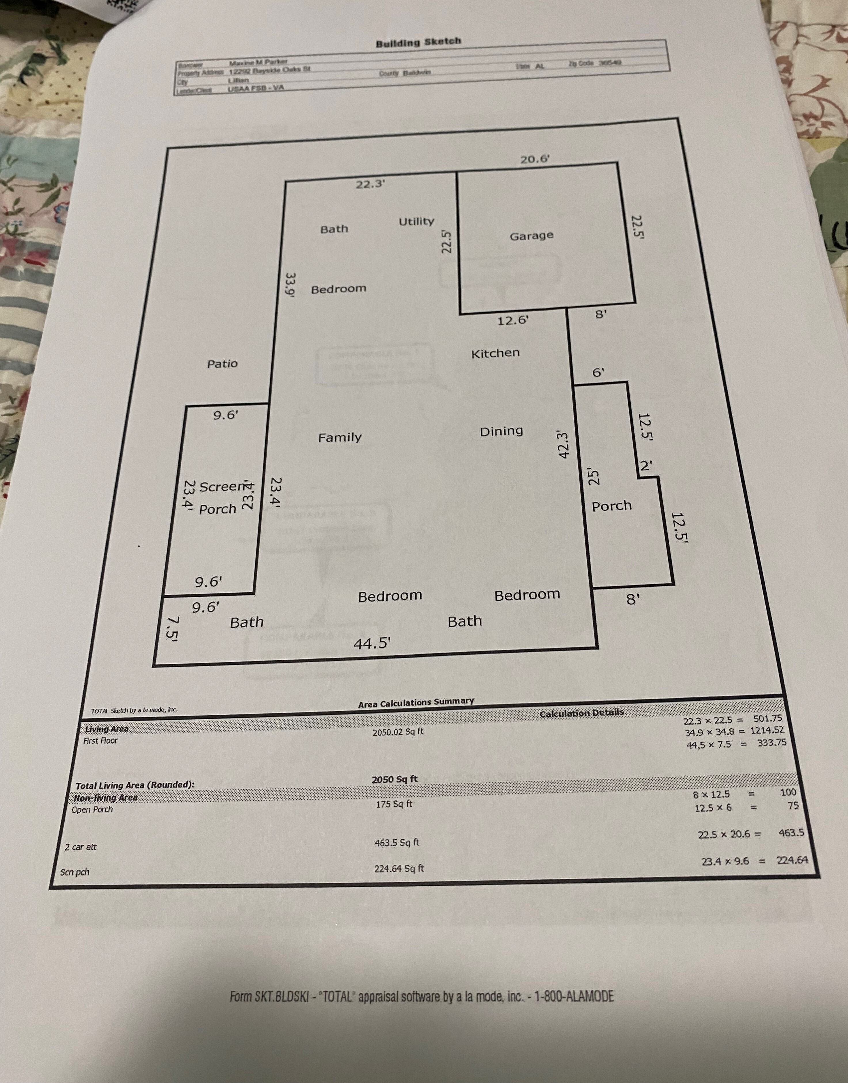 12292 Bayside Oaks Street Lillian, AL 36549 - Photo 30 of 30 Floor Plan