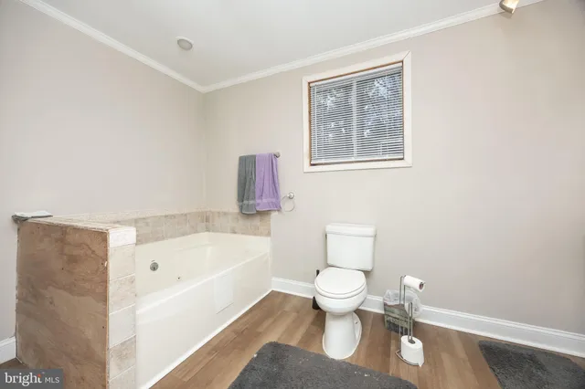 a white toilet sitting next to a bath tub