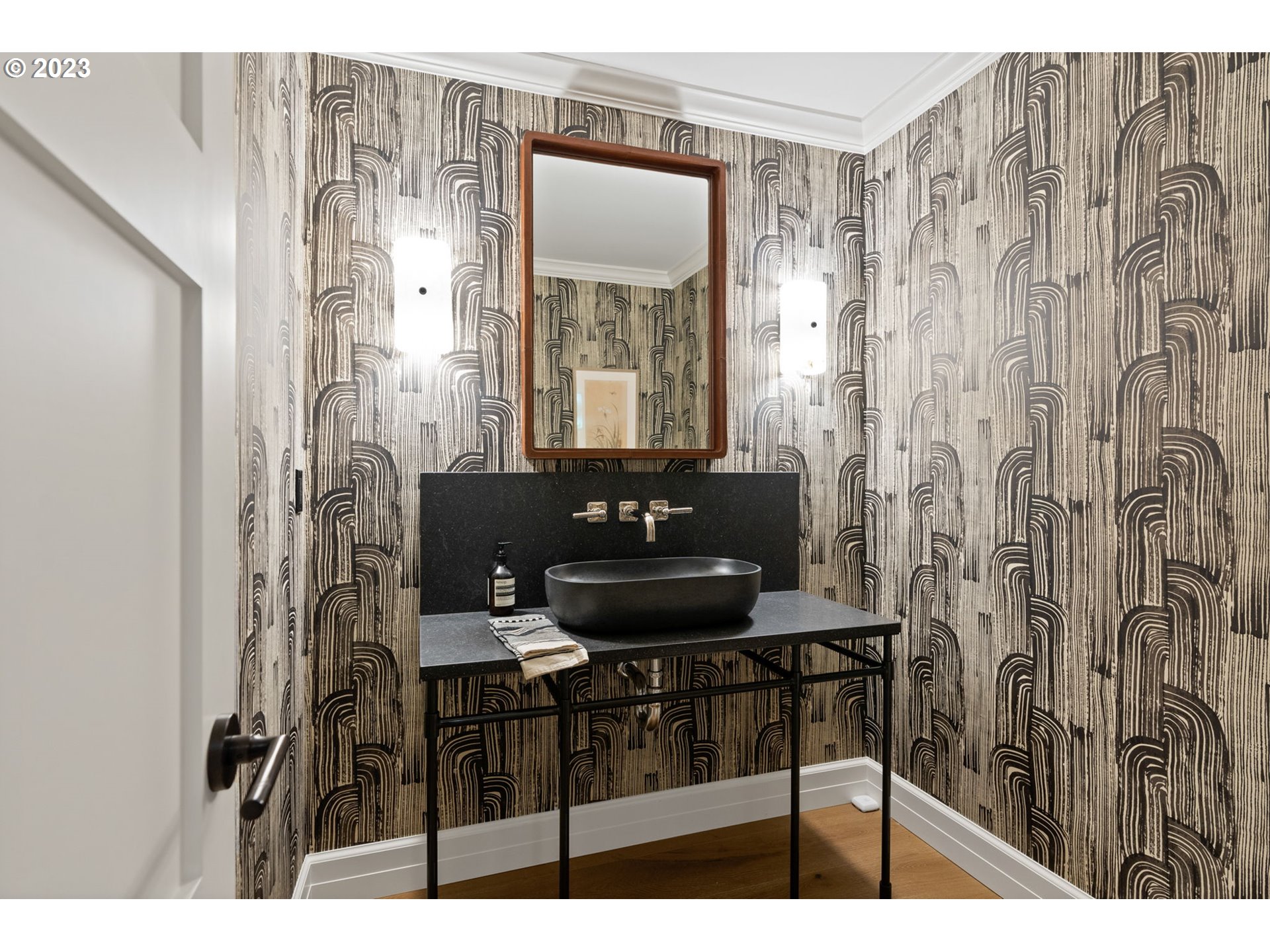 1991 South Palatine Hill Road Portland, OR 97219 - Photo 25 of 48 a bathroom with a sink a mirror and a shower
