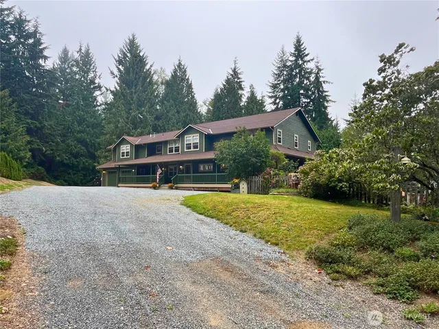 an aerial view of a residential houses