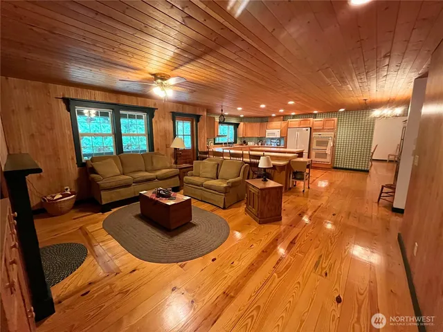 a living room with furniture