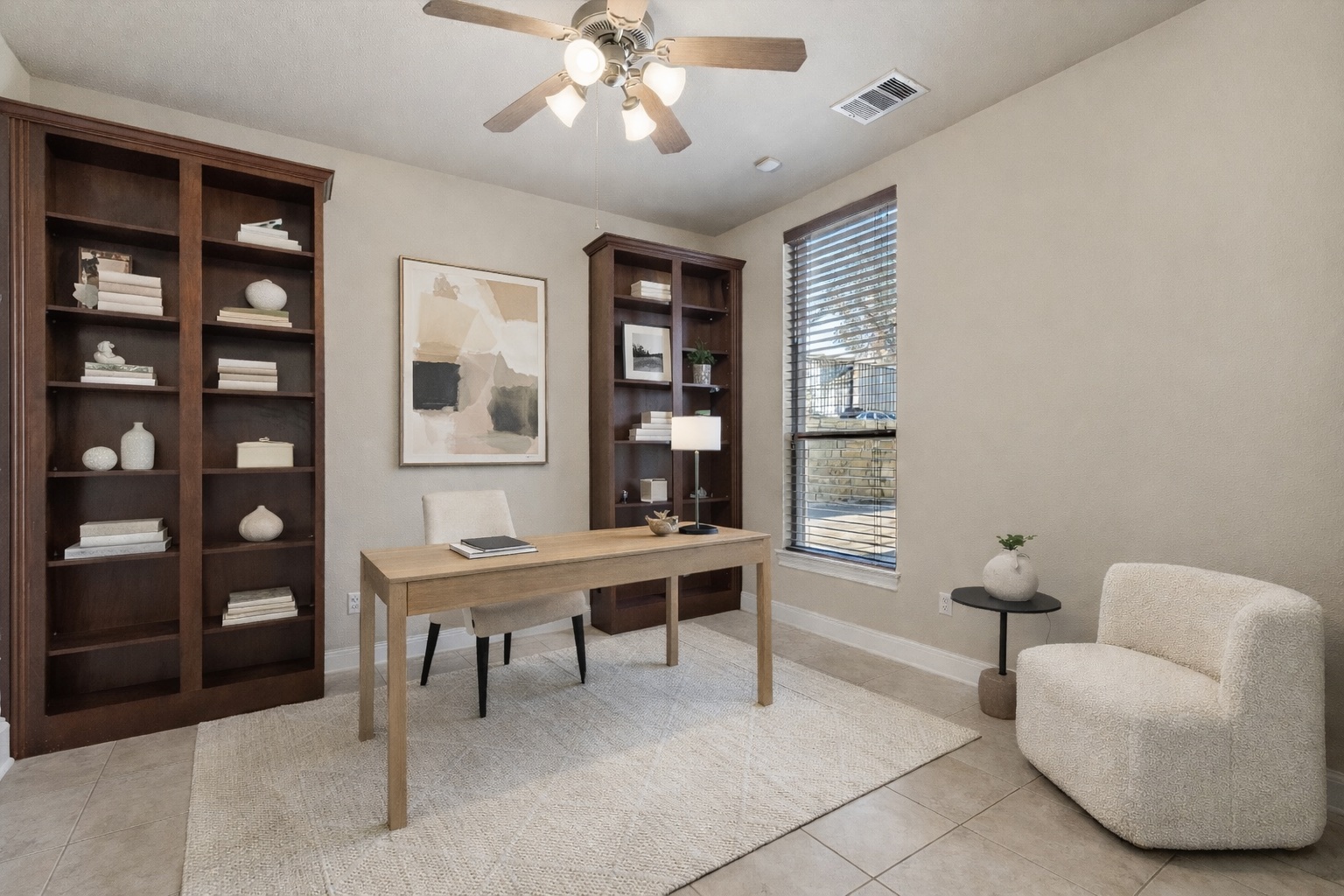111 Whitley Drive Austin, TX 78738 - Photo 31 of 38 Downstairs office with built-ins. Virtually staged.