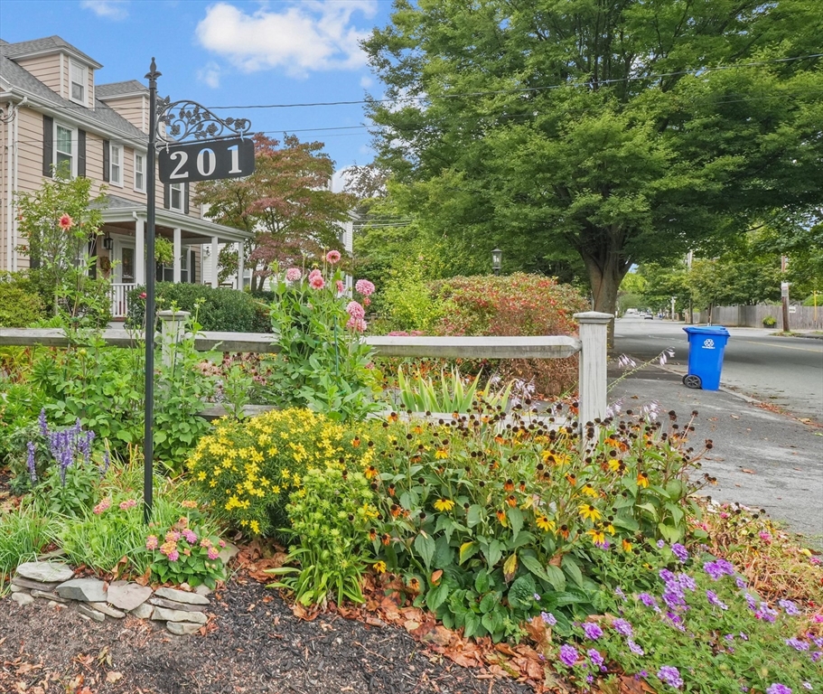 201 Humphrey Street, Unit 2 Marblehead, MA 01945 - Photo 2 of 31 a view of a garden with flowers and trees