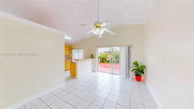 a view of an entryway with a flower pot