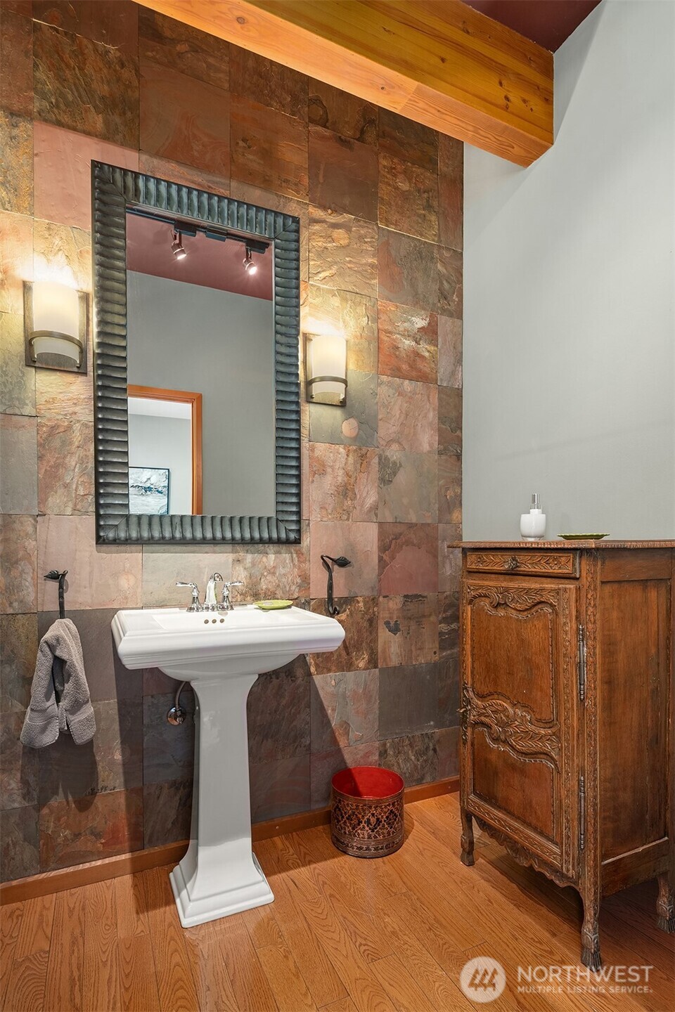 8425 Southwest 216th Street Vashon, WA 98070 - Photo 27 of 40 a bathroom with a sink and a mirror