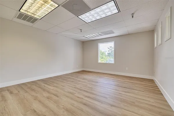 an empty room with a window