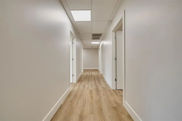 a view of an entrance of the building