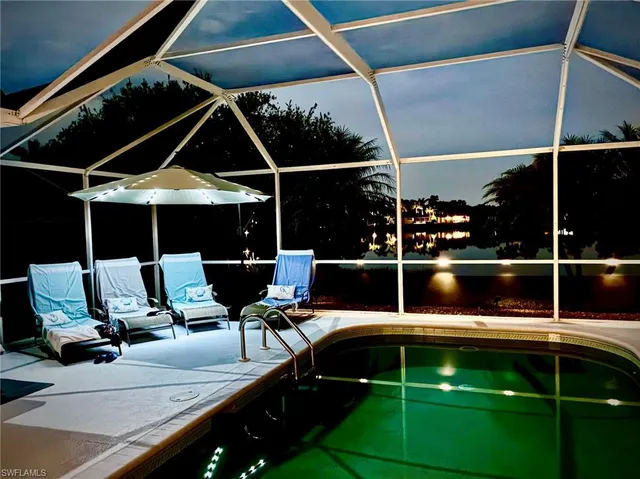 a view of outdoor space with seating area