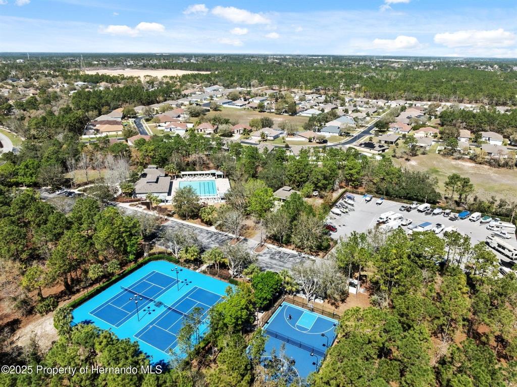 13196 Golden Lime Ave Spring Hill Spring Hill, FL 34609 - Photo 44 of 73 an aerial view of residential houses with outdoor space and trees