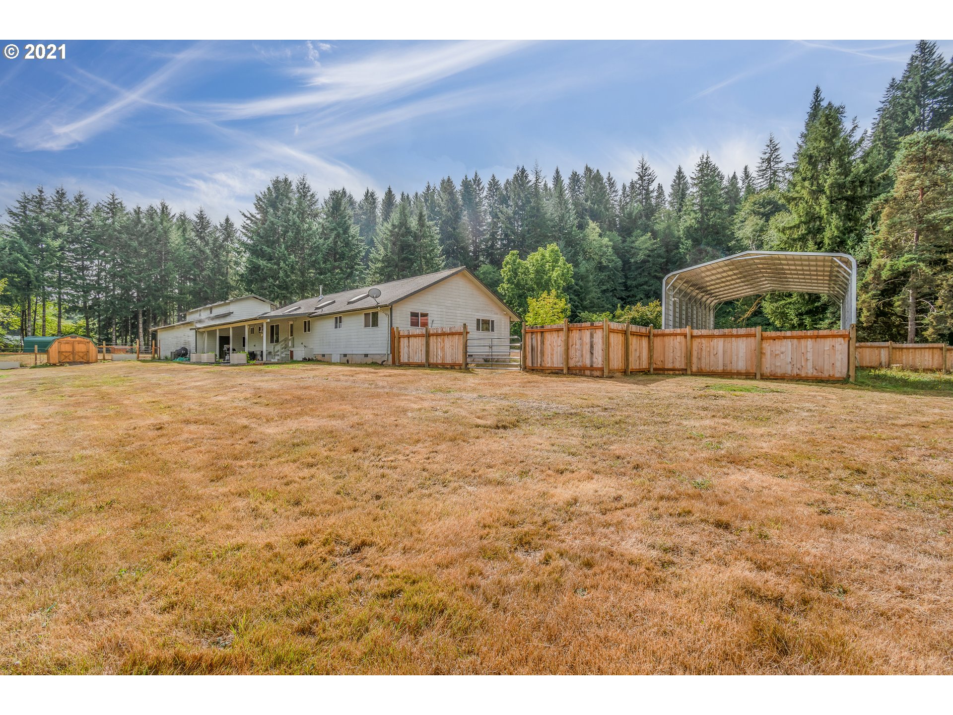 280 Cedar Hills Road Longview, WA 98632 - Photo 26 of 32 a view of a house with backyard and trees