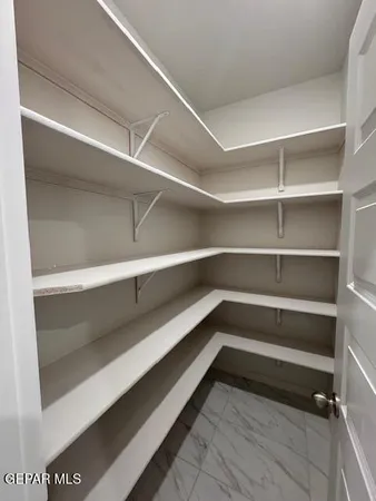 a storage room with empty racks