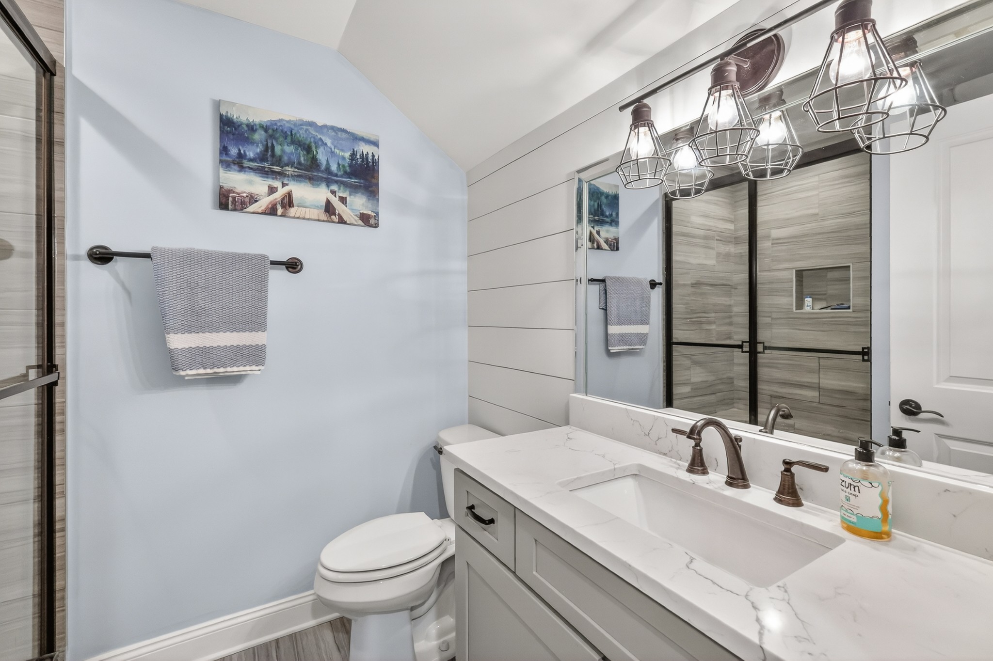 1319 Dodd Trail Murfreesboro, TN 37128 - Photo 20 of 23 a bathroom with a granite countertop sink toilet and large mirror