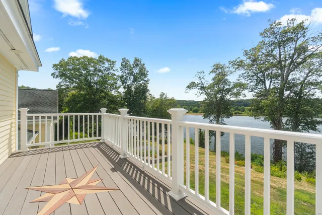 a view of a wooden deck