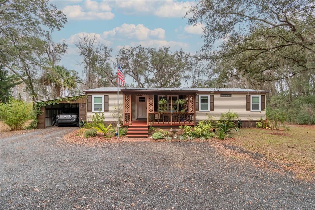a view of a house with a patio