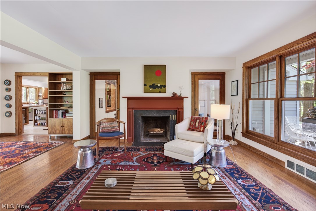 31599 Fairview Road Chagrin Falls, OH 44022 - Photo 4 of 50 The Living Room with hardwood floor and wood burning fireplace