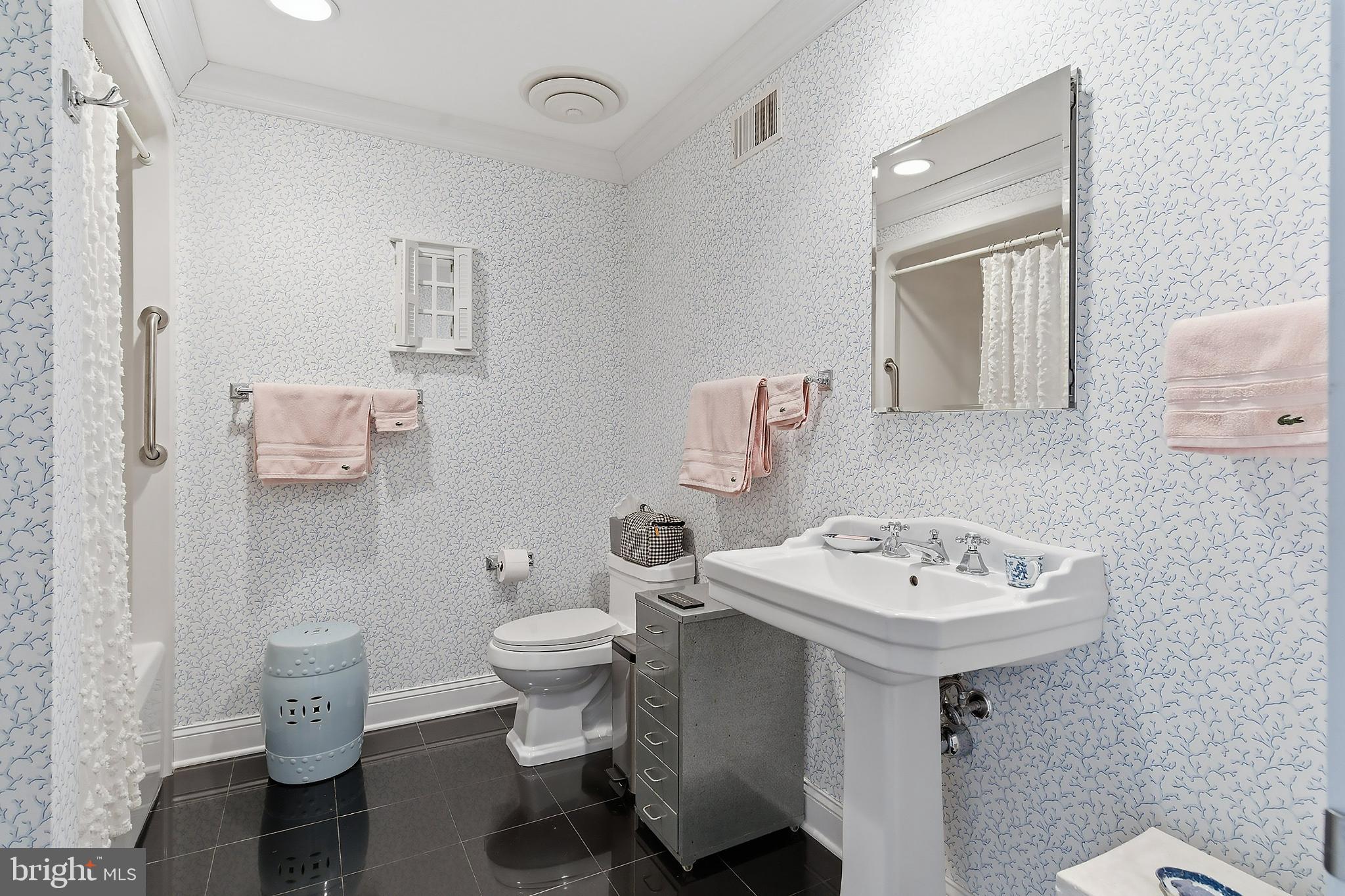 33 Sands Point Road Waretown, NJ 08758 - Photo 11 of 79 a bathroom with a sink toilet and a mirror