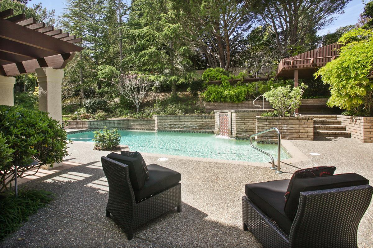 Stonepine Road Hillsborough, CA 94010 - Photo 22 of 25 a view of a yard with furniture and a small yard