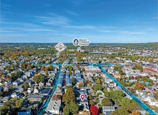 an aerial view of multiple house