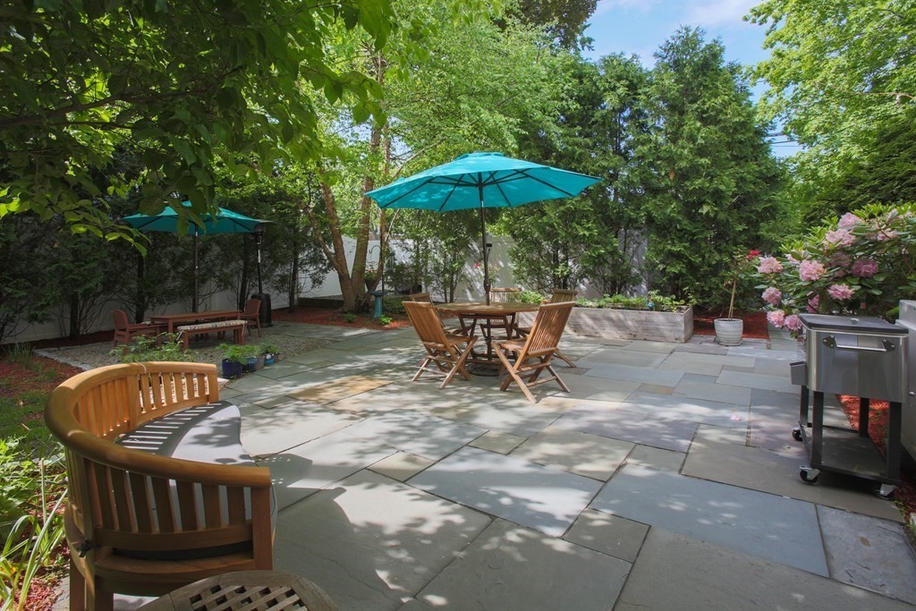 5 Braeburn Road Newton, MA 02466 - Photo 17 of 19 a view of backyard with outdoor seating and trees