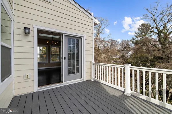 a view of a wooden deck
