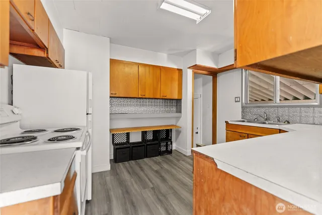 a view of kitchen and living room
