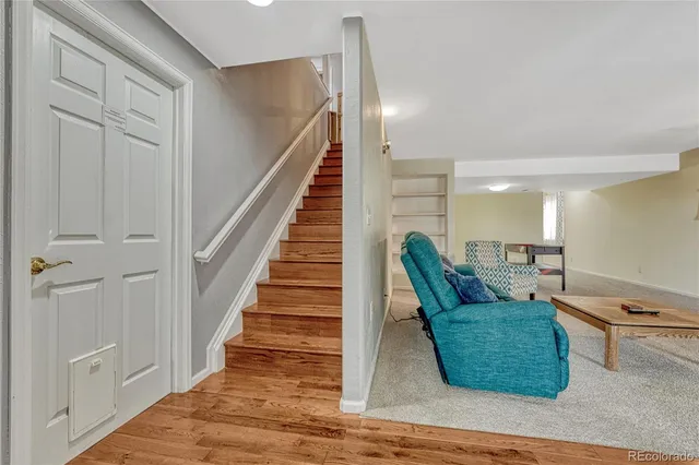 a view of livingroom with furniture and wooden floor