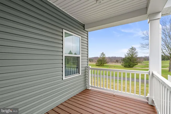 a view of a wooden deck