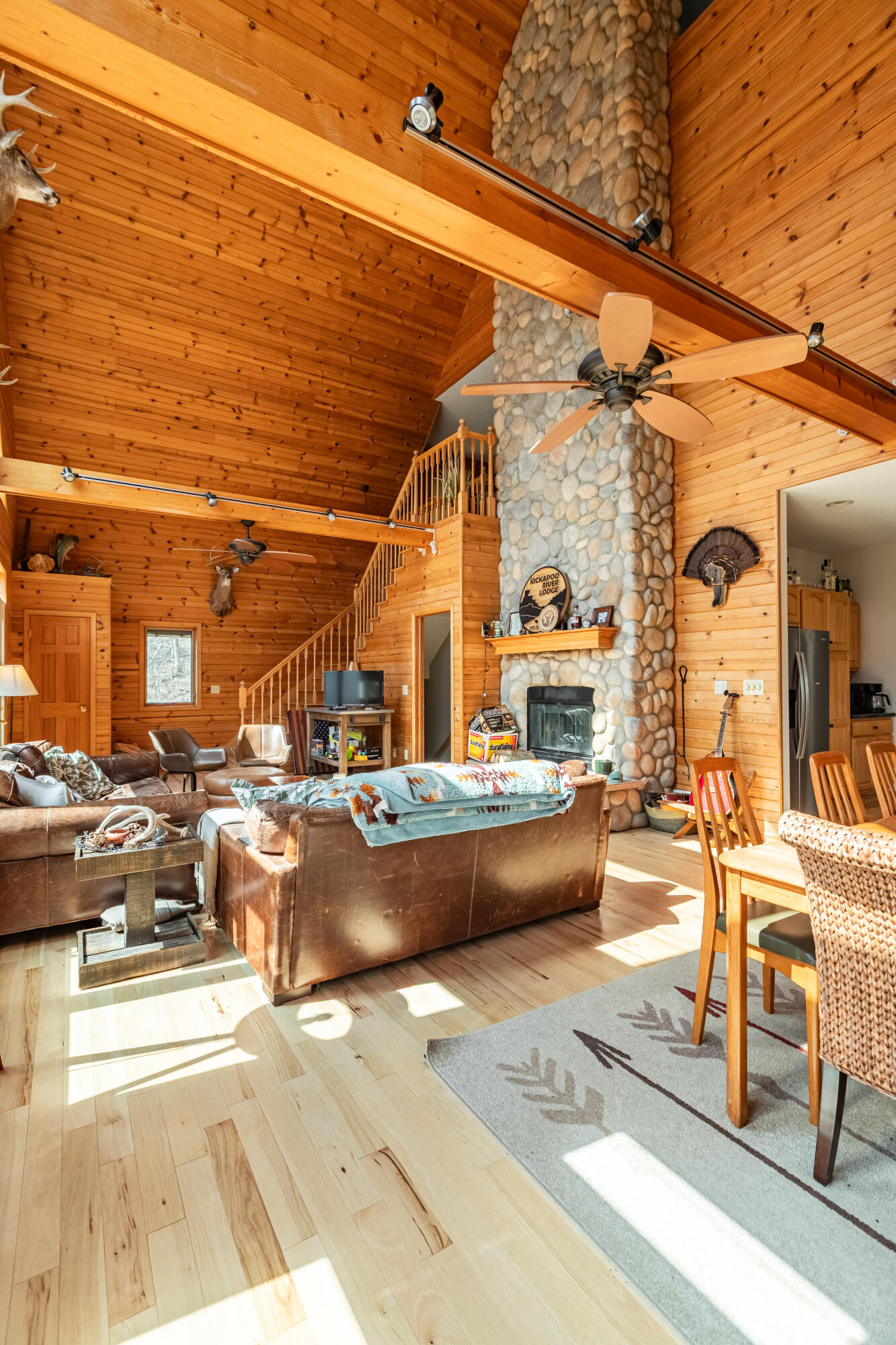 10235 Tavern Road Clayton, WI 54655 - Photo 6 of 30 stone fireplace