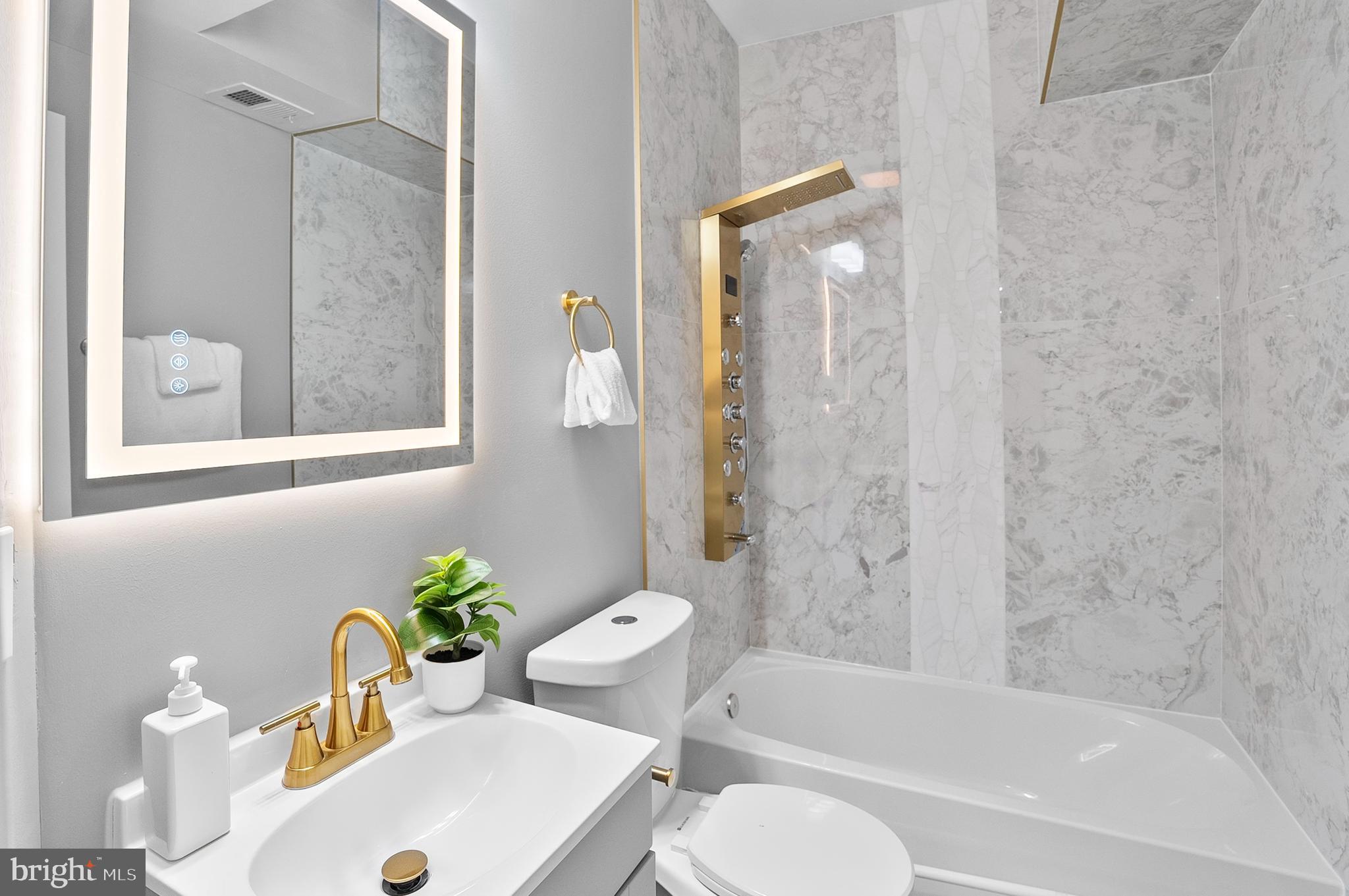 1201 North Fulton Avenue Baltimore, MD 21217 - Photo 7 of 36 a bath room with a toilet a sink and a bath tub