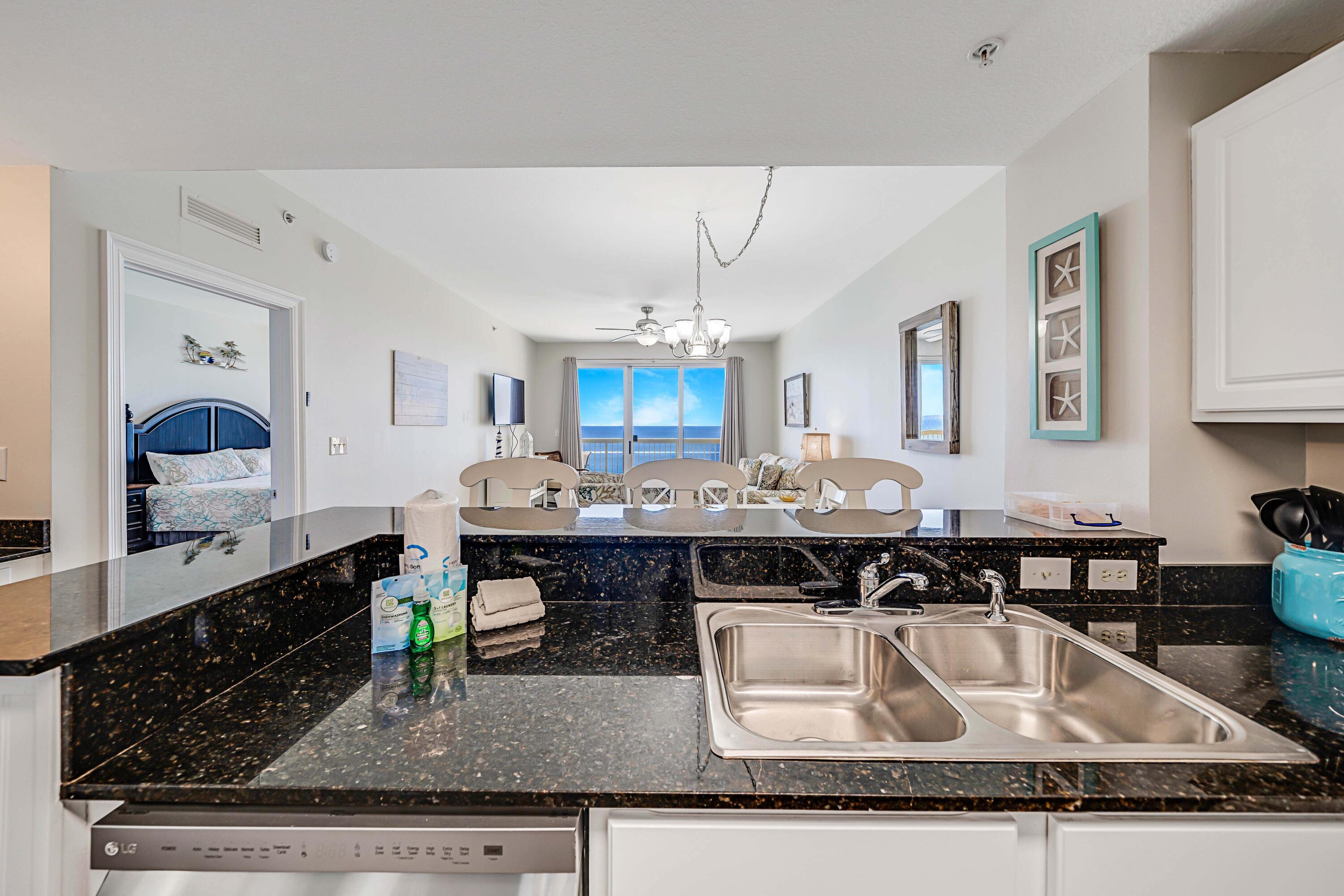 15817 Front Beach Road, Unit 1 1802 Panama City Beach, FL 32413 - Photo 9 of 68 Kitchen with a View!