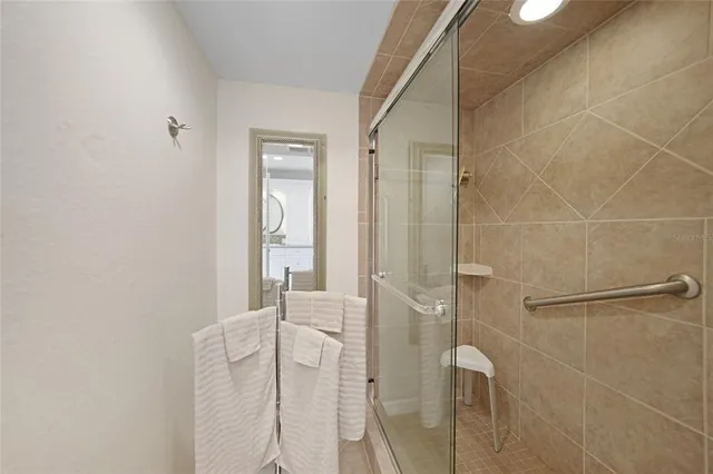 a bathroom with a shower