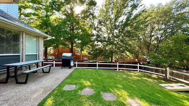 a view of outdoor space with seating area