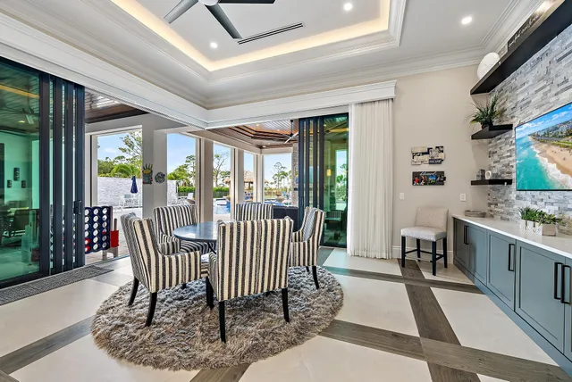 a room with furniture