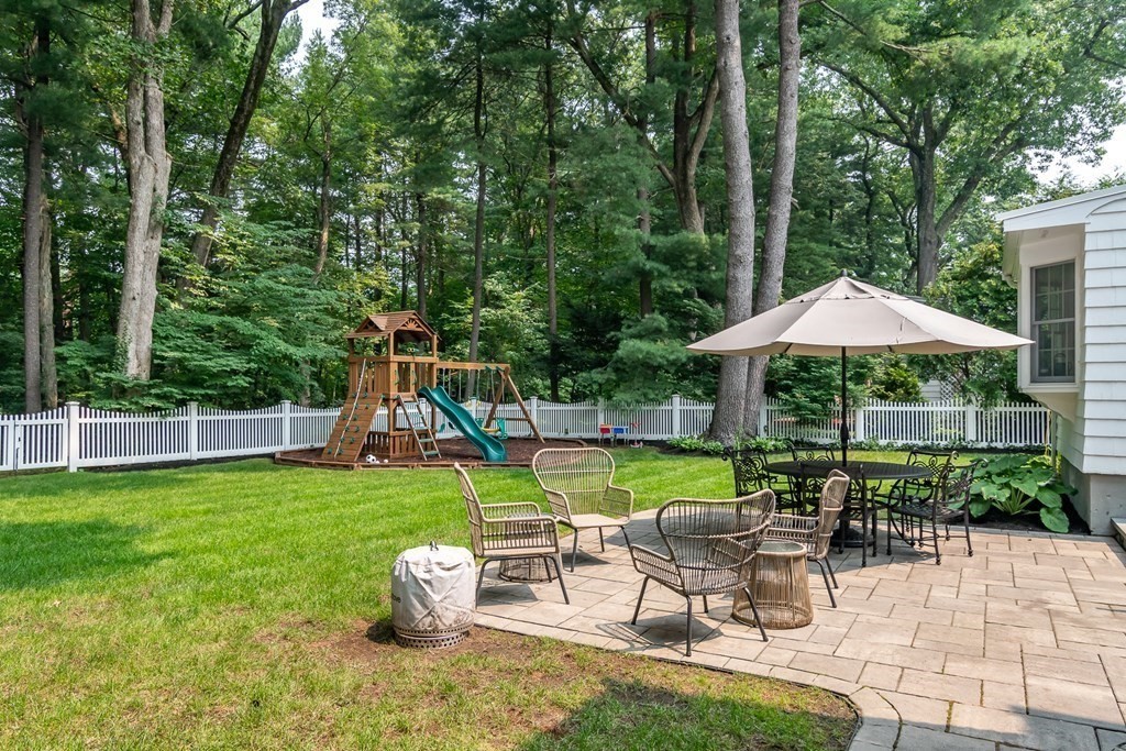 81 Parker Road Wellesley, MA 02482 - Photo 24 of 25 a view of backyard with swimming pool and table