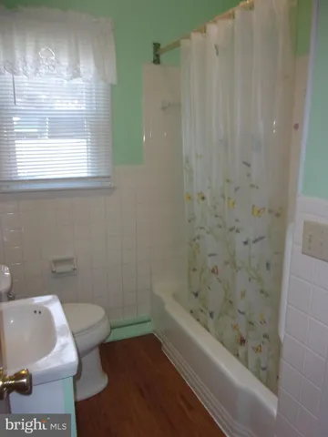 a bathroom with a toilet and a bathtub