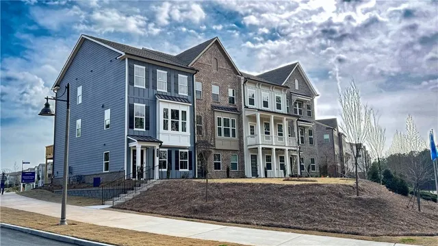 a front view of a building