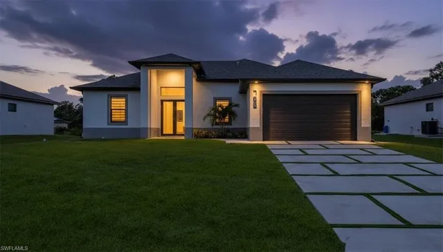 a house view with a garden space