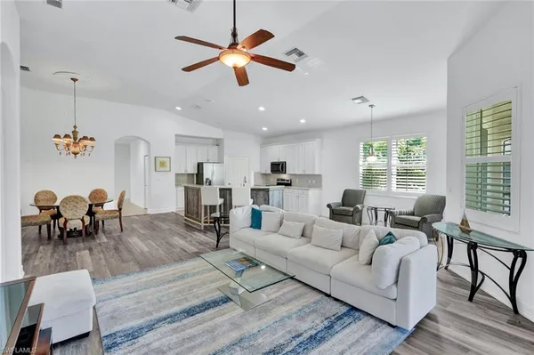 a living room with furniture