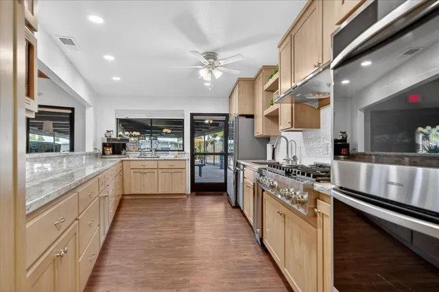 a view of an outdoor space with seating