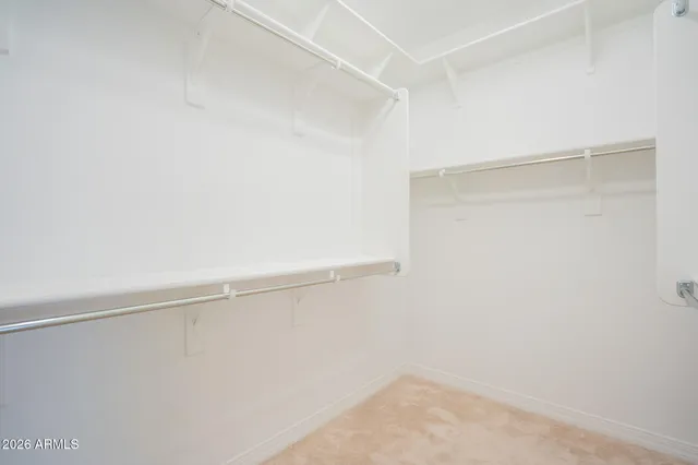 a view of small space with racks on the wall