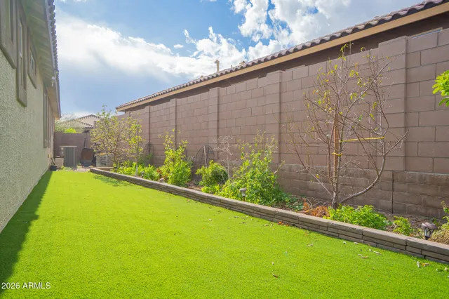 a view of a backyard with plants