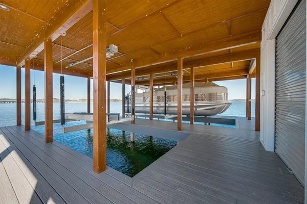 a view of a lake with a big yard