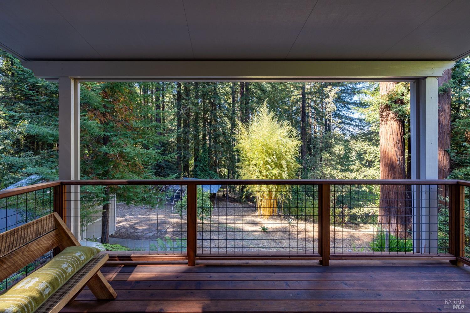 2132 Green Hill Road Sebastopol, CA 95472 - Photo 14 of 55 This redwood deck is fully covered and overlooks the garden, perfect for enjoying morning coffee & tea.