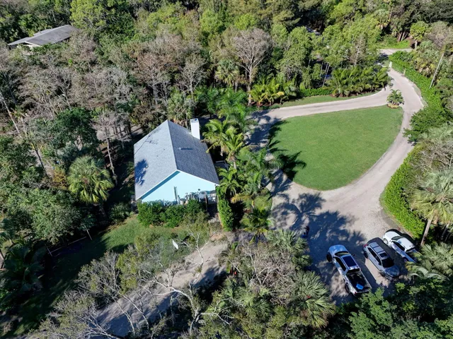 an aerial view of a house